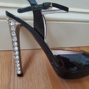 Miu miu embellished rhinestone encrusted gem heel